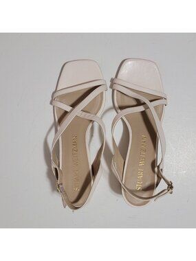 NEW Stuart Weitzman Oasis 50 Block Sandals Simple Neutral Luxury Chic Womens 9.5